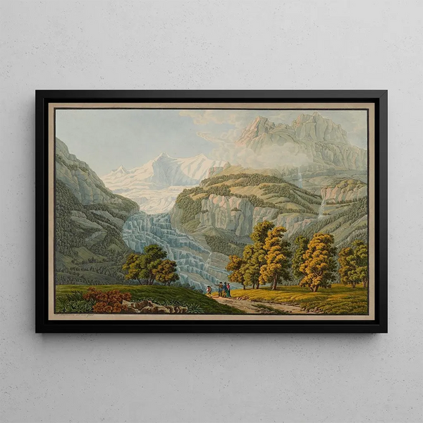 Der untere Gletscher von Grindelwald im Kanton Bern - Peter Birmann — gerahmtes Bild an der Wand