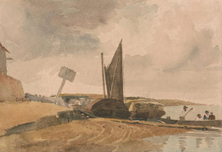Peter DeWint - Low Tide boat landing.webp