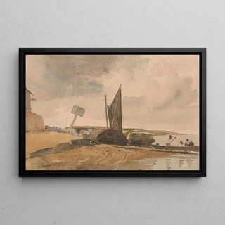 Peter DeWint - Low Tide boat landing.webp