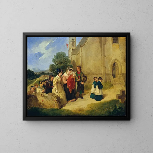Der Leuchtturm beim Taufritual - Peter Fendi — gerahmtes Bild an der Wand