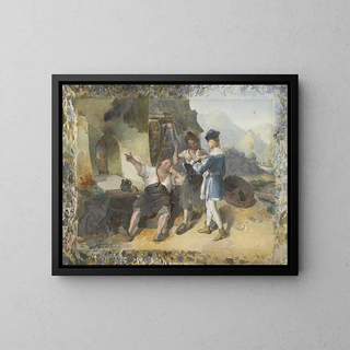 Peter Fendi - Fridolin And Two Workmen By The Forge.webp
