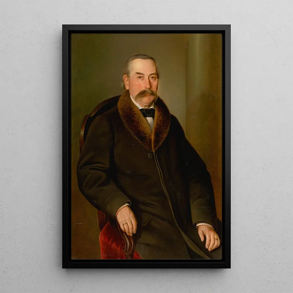 Portrait eines Mannes im Pelzmantel - Peter Michal Bohúň — gerahmtes Bild an der Wand