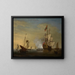 Szene im Hafen Ein englisches Schiff mit gespannten Segeln, das eine Kanone abfeuert - Peter Monamy — gerahmtes Bild an der Wand
