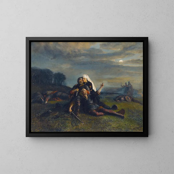 Nach der Schlacht - Peter Nicolai Arbo — gerahmtes Bild an der Wand