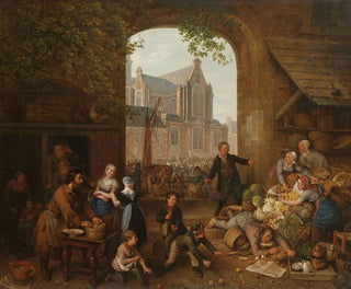 Peter Paul Joseph Nol - Two Drunkards at the Market near the Westerkerk in Amsterdam.webp