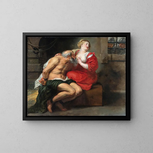 Cimon et Pero, la charité romaine - Peter Paul Rubens — gerahmtes Bild an der Wand