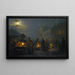 Ein Markt bei Dämmerung - Petrus van Schendel — gerahmtes Bild an der Wand