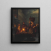 Markt bei Mondschein - Petrus van Schendel — gerahmtes Bild an der Wand