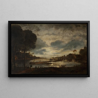 Petrus van Schendel - Moonlit landscape.webp