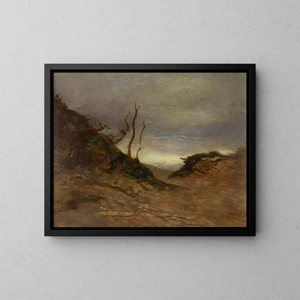 Landschaft mit kahlen Bäumen - Petrus van der Velden — gerahmtes Bild an der Wand