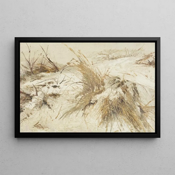 Petrus van der Velden - Snow on the sand dunes.webp