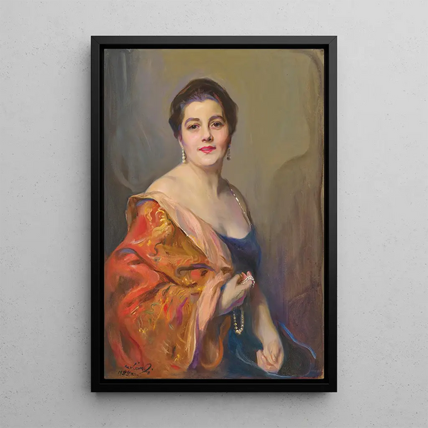 Portrait von Mme Robert Celestin Guinness Dickie - Philip Alexius de László — gerahmtes Bild an der Wand