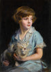 Portrait eines Kindes mit einem Löwen Steiff - Philip Alexius de László — Ansicht des Kunstwerks