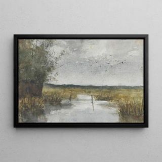 Philip Zilcken - Grasland met sloot in het midden.webp