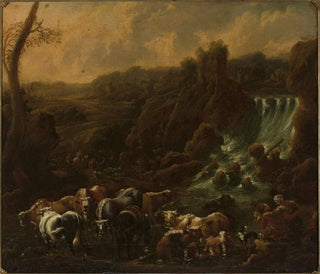 Philipp Peter Roos - Cattle at the waterfall.webp