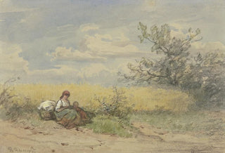 Philipp Rumpf - Buerin mit Kind vor einem reifen Kornfeld ruhend.webp