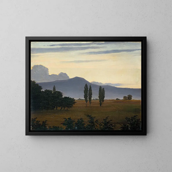 Ansicht auf die Berge des Taunus - Philipp Veit — gerahmtes Bild an der Wand