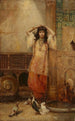 Junge Frau in einem Hof in Algier - Philippe Pavy — Ansicht des Kunstwerks