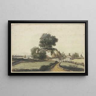 Philips Koninck - Bauernhaus unter Bumen an einem Flu.webp