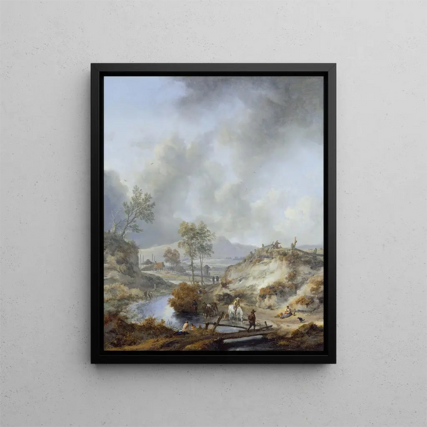 Philips Wouwerman - A Stream in Hilly Country.webp