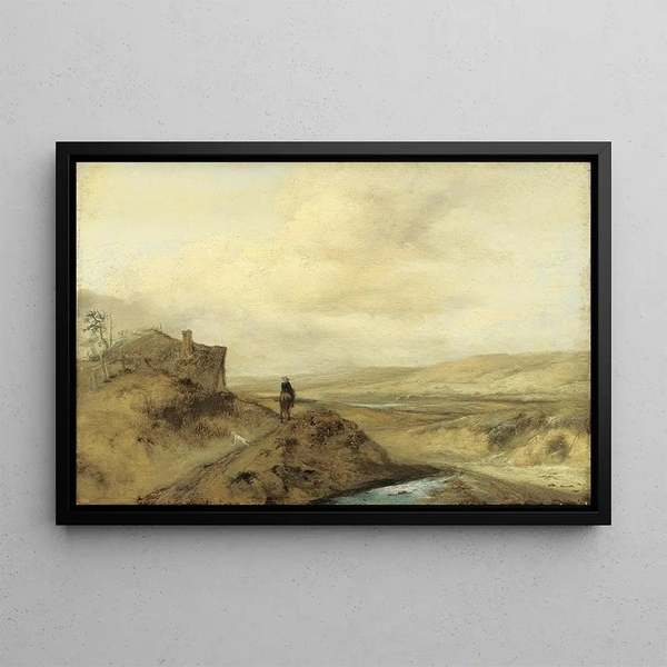Cavalier dans les dunes - Philips Wouwerman — gerahmtes Bild an der Wand