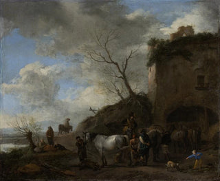 Ritter bei einem Schmied - Philips Wouwerman — Ansicht des Kunstwerks