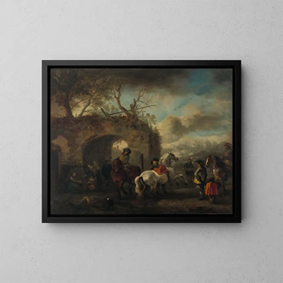 L'École d'équitation - Philips Wouwerman — gerahmtes Bild an der Wand