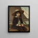 Kinder im Strohhut und Samtanzug beim Angeln - Phoebe A. Jenks — gerahmtes Bild an der Wand
