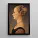 Portrait einer jungen Frau - Piero del Pollaiolo — gerahmtes Bild an der Wand