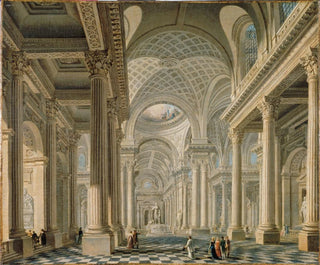 Innenansicht der Madeleine-Kirche nach dem Entwurf von Contant d'Ivry - Pierre-Antoine Demachy — Ansicht des Kunstwerks