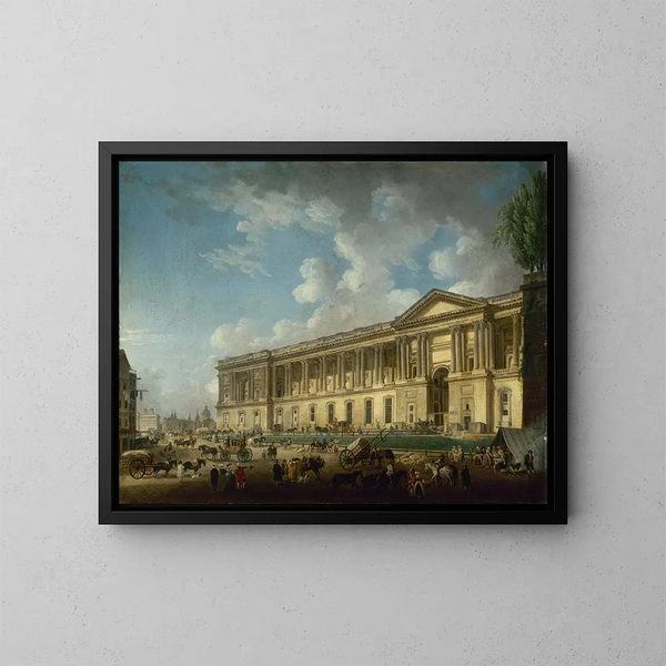 Die neu freigelegte Kolonnade des Louvre - Pierre-Antoine Demachy — gerahmtes Bild an der Wand
