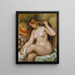Badende mit blonden, offenen Haaren - Pierre-Auguste Renoir — gerahmtes Bild an der Wand