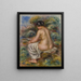 Badende mit Wäsche - Pierre-Auguste Renoir — gerahmtes Bild an der Wand