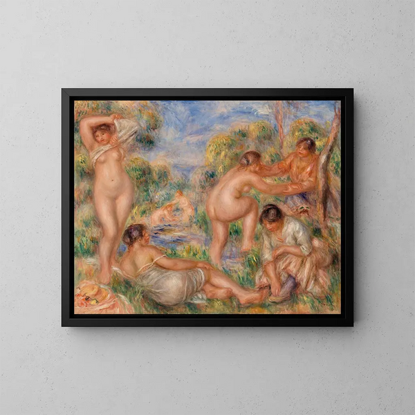 Gruppe der Badenden - Pierre-Auguste Renoir — gerahmtes Bild an der Wand