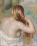 Blonde, das ihre Haare flechtet - Pierre-Auguste Renoir — Ansicht des Kunstwerks