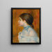 Buste eines jungen Mädchens mit blauem Band - Pierre-Auguste Renoir — gerahmtes Bild an der Wand