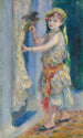 Kind mit einem Vogel Mademoiselle Fleury im algerischen Kostüm - Pierre-Auguste Renoir — Ansicht des Kunstwerks