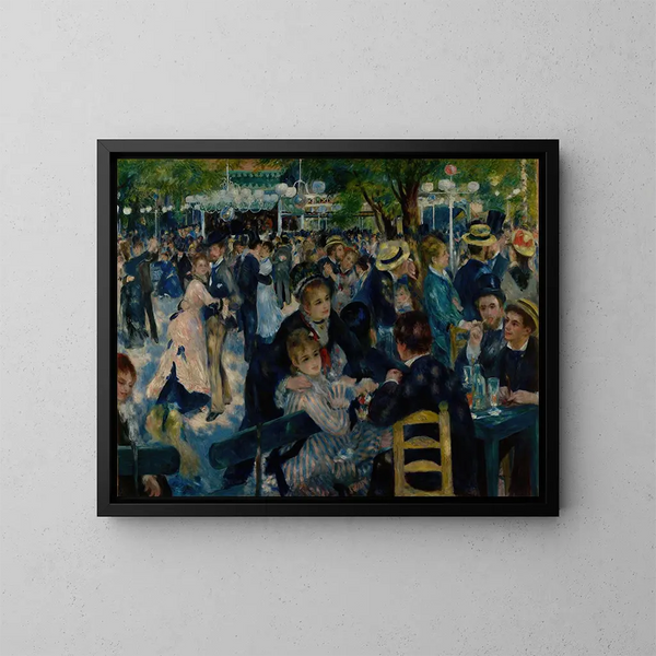 Tanz im Moulin de la Galette - Pierre-Auguste Renoir — gerahmtes Bild an der Wand