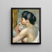 Frau mit schwarzen Haaren - Pierre-Auguste Renoir — gerahmtes Bild an der Wand