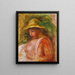 Frau mit Hut - Pierre-Auguste Renoir — gerahmtes Bild an der Wand