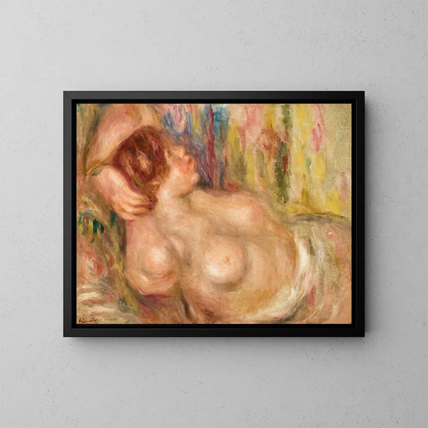 Frau nackt schlafend - Pierre-Auguste Renoir — gerahmtes Bild an der Wand