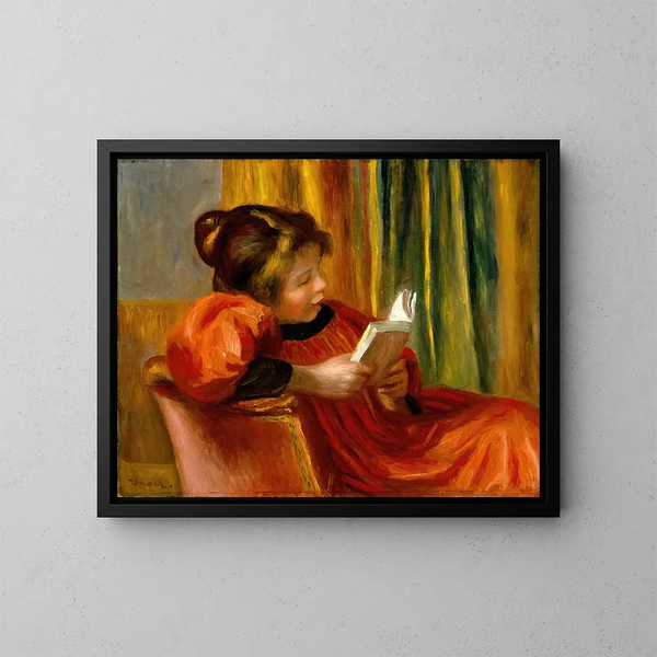 Mädchen beim Lesen - Pierre-Auguste Renoir — gerahmtes Bild an der Wand