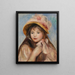 Girl with Pink Bonnet Jeune fille au chapeau rose - Pierre-Auguste Renoir — gerahmtes Bild an der Wand