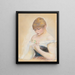 Junge Frau mit Blume Porträt von Jeanne Samary - Pierre-Auguste Renoir — gerahmtes Bild an der Wand