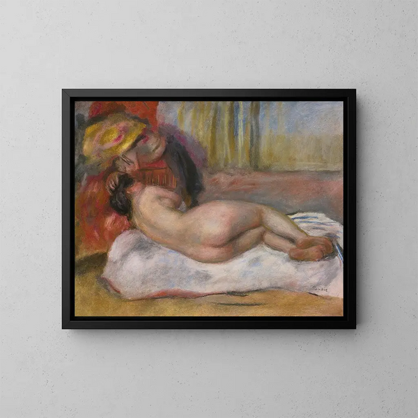 Das Ruhen - Pierre-Auguste Renoir — gerahmtes Bild an der Wand