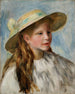 Little Girl With A Hat Jeune Fille Au Chapeau - Pierre-Auguste Renoir — Ansicht des Kunstwerks