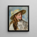Little Girl With A Hat Jeune Fille Au Chapeau - Pierre-Auguste Renoir — gerahmtes Bild an der Wand