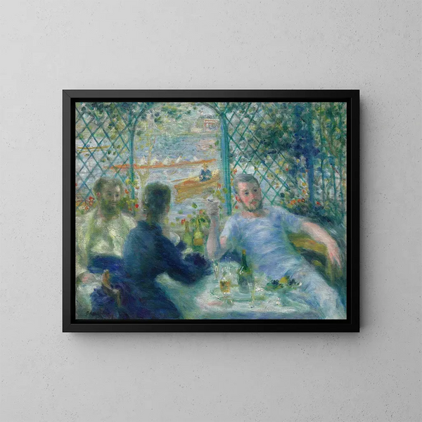 Mittagessen im Restaurant Fournaise - Pierre-Auguste Renoir — gerahmtes Bild an der Wand