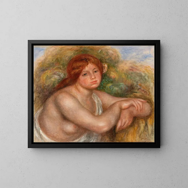 Studie eines Aktes, Frauenbüste - Pierre-Auguste Renoir — gerahmtes Bild an der Wand