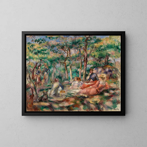 Mittagessen auf der Wiese - Pierre-Auguste Renoir — gerahmtes Bild an der Wand